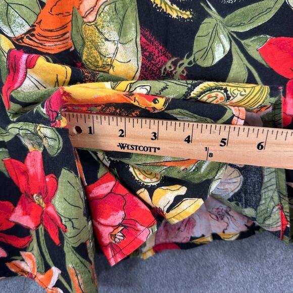 Vintage Connections Tropical Bird High Rise Shorts Women's Large 16/18 Elastic - Picture 2 of 7